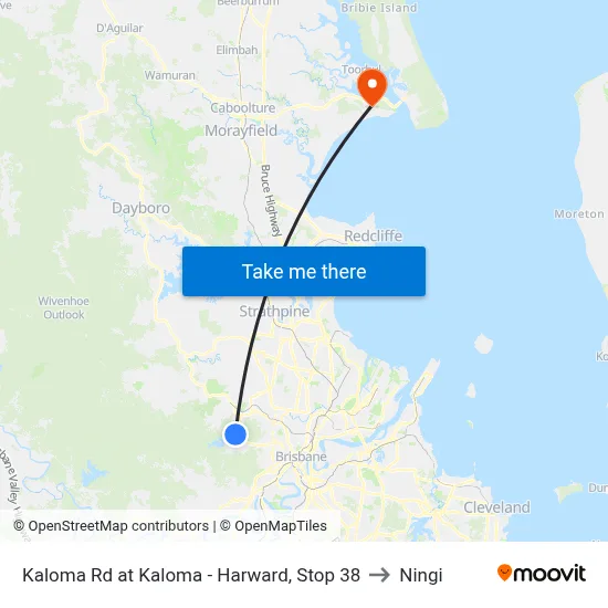 Kaloma Rd at Kaloma - Harward, Stop 38 to Ningi map