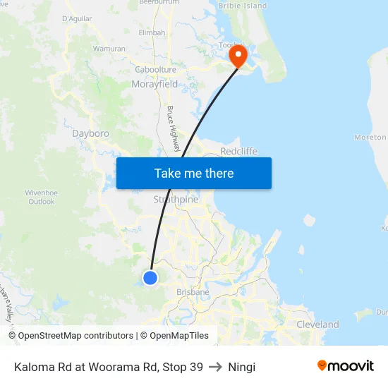 Kaloma Rd at Woorama Rd, Stop 39 to Ningi map
