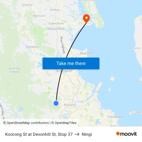 Koorong St at Devonhill St, Stop 37 to Ningi map