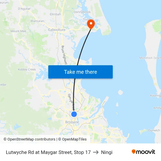 Lutwyche Rd at Maygar Street, Stop 17 to Ningi map