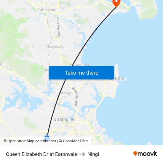 Queen Elizabeth Dr at Eatonvale to Ningi map