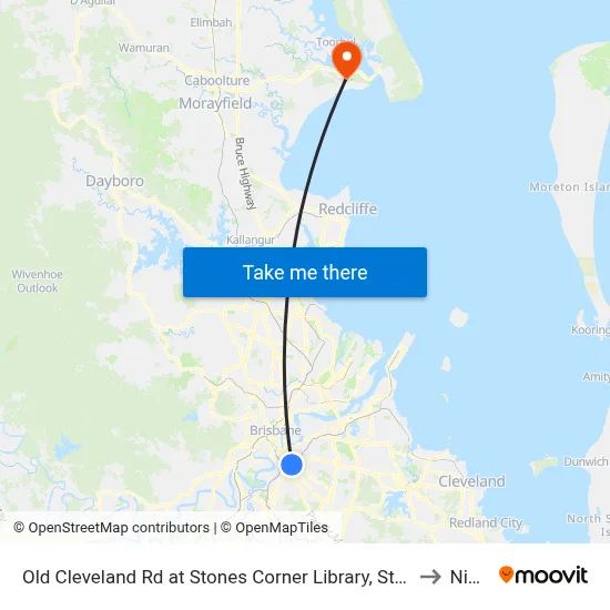 Old Cleveland Rd at Stones Corner Library, Stop 17 to Ningi map
