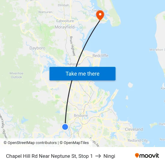 Chapel Hill Rd Near Neptune St, Stop 1 to Ningi map