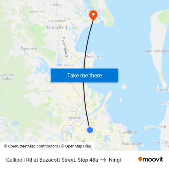 Gallipoli Rd at Buzacott Street, Stop 48a to Ningi map