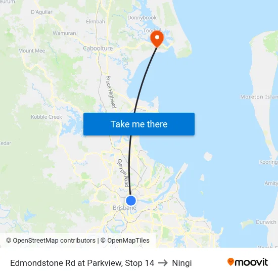 Edmondstone Rd at Parkview, Stop 14 to Ningi map