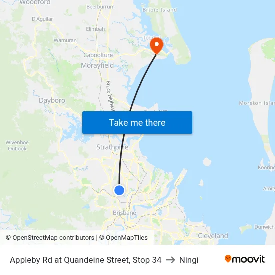 Appleby Rd at Quandeine Street, Stop 34 to Ningi map