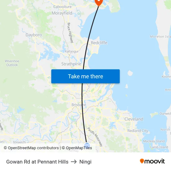 Gowan Rd at Pennant Hills to Ningi map
