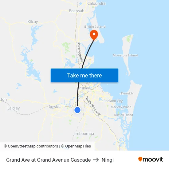 Grand Ave at Grand Avenue Cascade to Ningi map