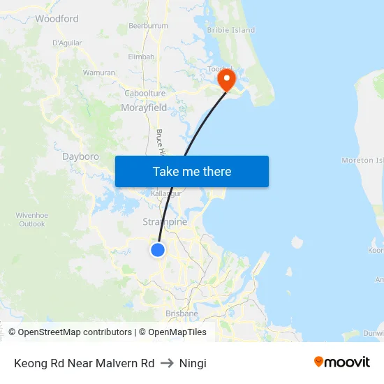Keong Rd Near Malvern Rd to Ningi map