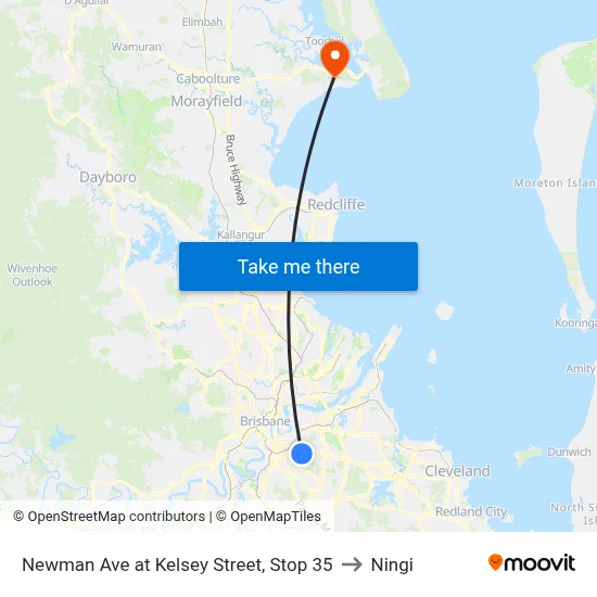 Newman Ave at Kelsey Street, Stop 35 to Ningi map