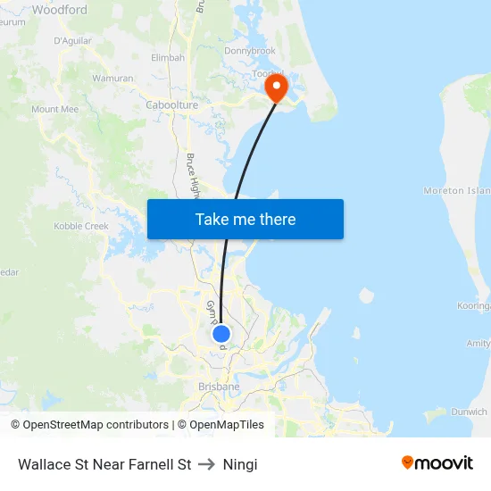 Wallace St Near Farnell St to Ningi map