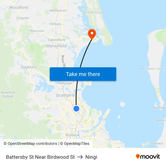 Battersby St Near Birdwood St to Ningi map