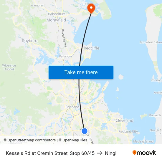 Kessels Rd at Cremin Street, Stop 60/45 to Ningi map