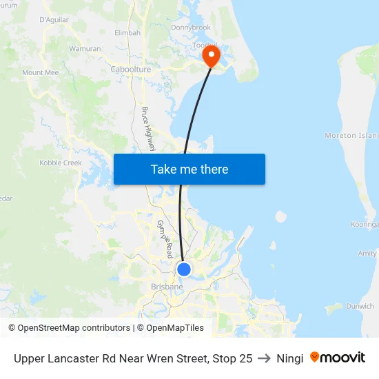 Upper Lancaster Rd Near Wren Street, Stop 25 to Ningi map
