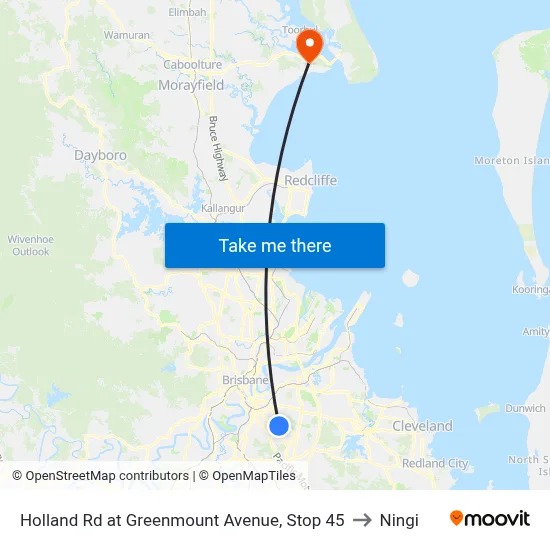 Holland Rd at Greenmount Avenue, Stop 45 to Ningi map