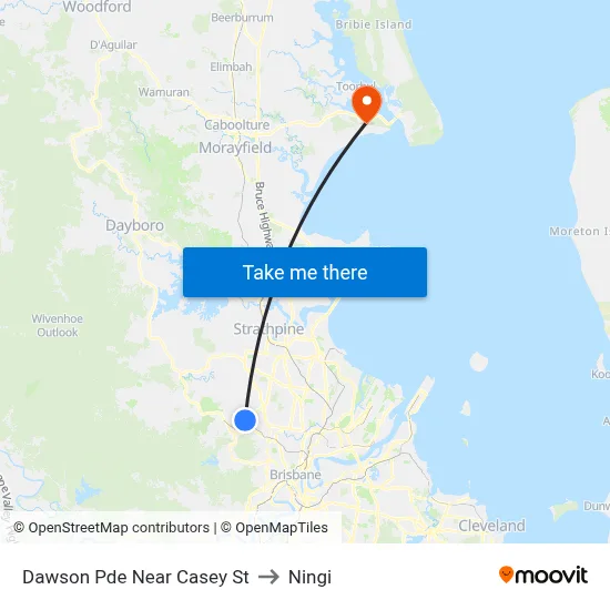 Dawson Pde Near Casey St to Ningi map