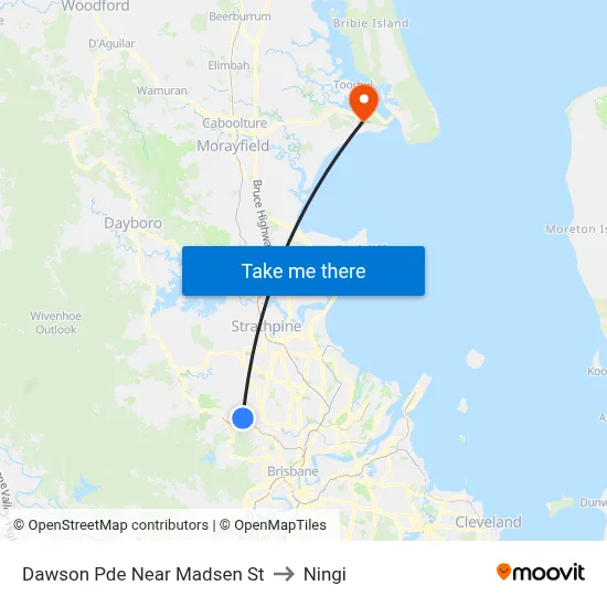 Dawson Pde Near Madsen St to Ningi map