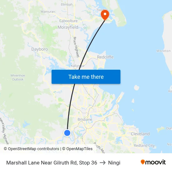 Marshall Lane Near Gilruth Rd, Stop 36 to Ningi map