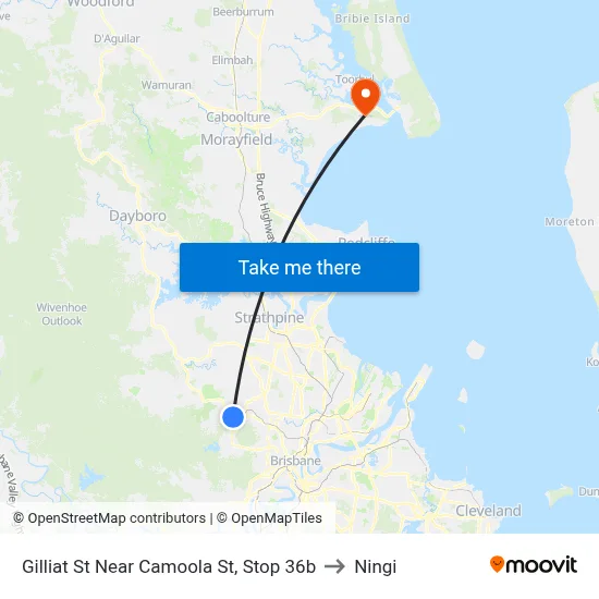 Gilliat St Near Camoola St, Stop 36b to Ningi map