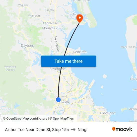 Arthur Tce Near Dean St, Stop 15a to Ningi map