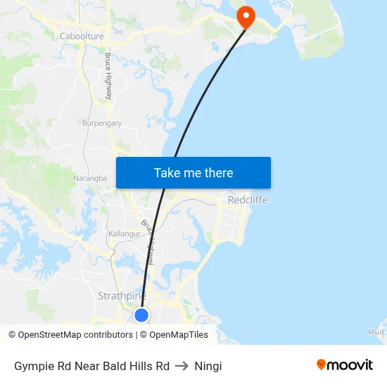 Gympie Rd Near Bald Hills Rd to Ningi map