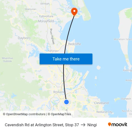 Cavendish Rd at Arlington Street, Stop 37 to Ningi map