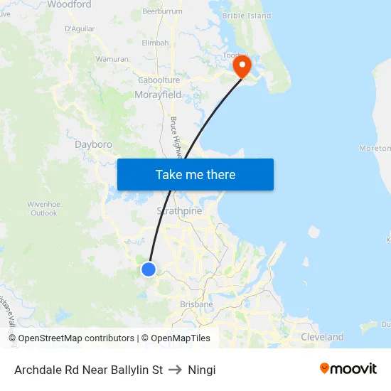Archdale Rd Near Ballylin St to Ningi map