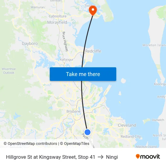 Hillgrove St at Kingsway Street, Stop 41 to Ningi map