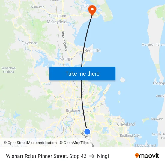 Wishart Rd at Pinner Street, Stop 43 to Ningi map