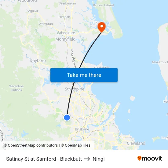 Satinay St at Samford - Blackbutt to Ningi map