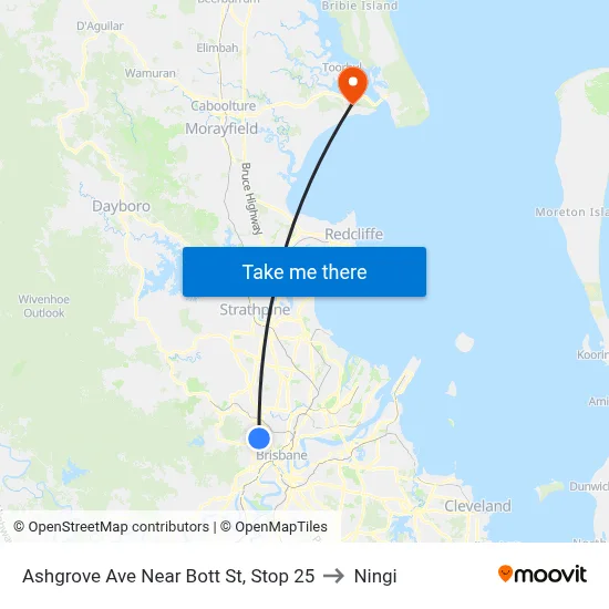 Ashgrove Ave Near Bott St, Stop 25 to Ningi map