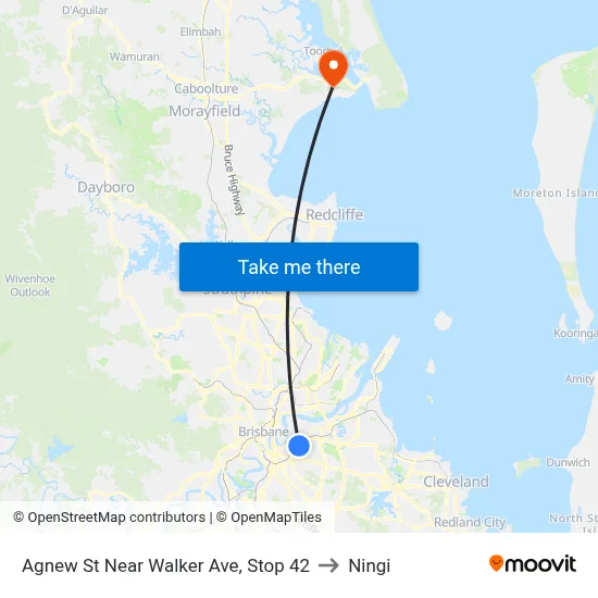 Agnew St Near Walker Ave, Stop 42 to Ningi map