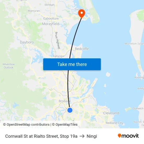 Cornwall St at Rialto Street, Stop 19a to Ningi map