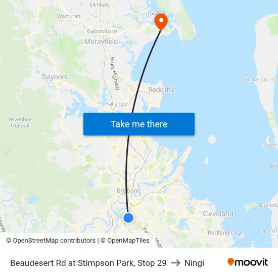 Beaudesert Rd at Stimpson Park, Stop 29 to Ningi map