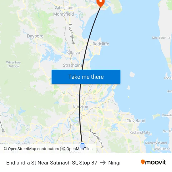 Endiandra St Near Satinash St, Stop 87 to Ningi map