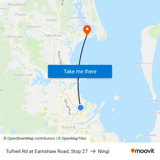 Tufnell Rd at Earnshaw Road, Stop 27 to Ningi map