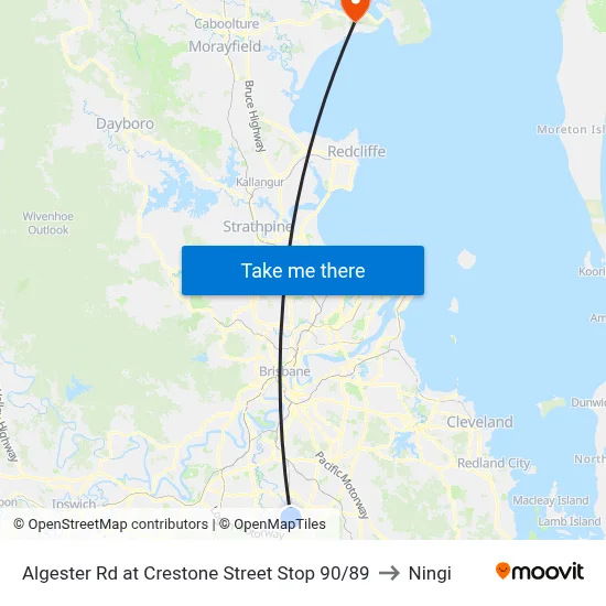 Algester Rd at Crestone Street Stop 90/89 to Ningi map
