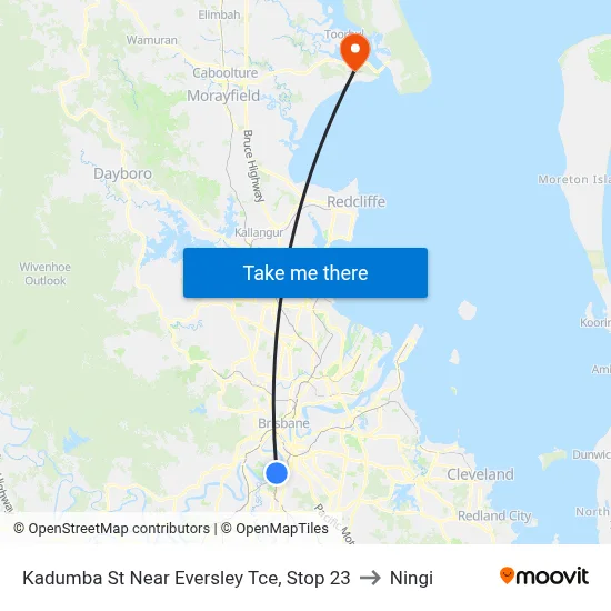 Kadumba St Near Eversley Tce, Stop 23 to Ningi map