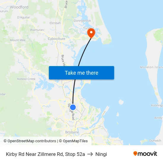 Kirby Rd Near Zillmere Rd, Stop 52a to Ningi map