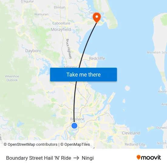 Boundary Street Hail 'N' Ride to Ningi map
