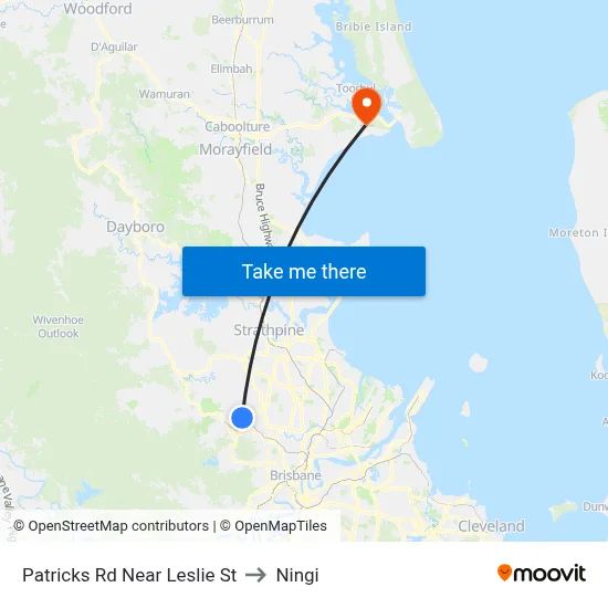 Patricks Rd Near Leslie St to Ningi map