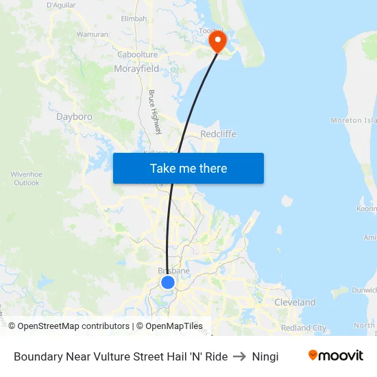 Boundary Near Vulture Street Hail 'N' Ride to Ningi map