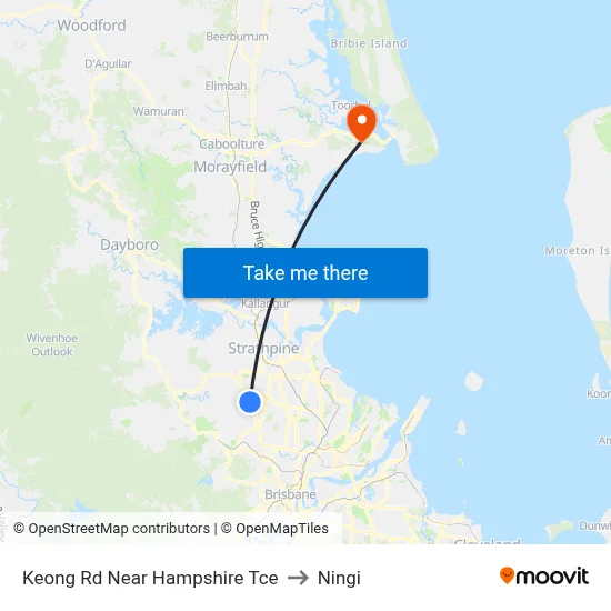 Keong Rd Near Hampshire Tce to Ningi map