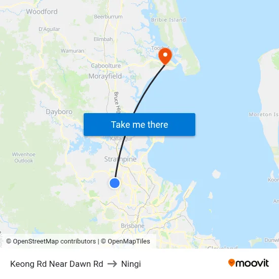 Keong Rd Near Dawn Rd to Ningi map