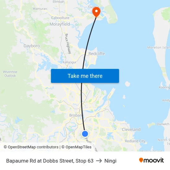 Bapaume Rd at Dobbs Street, Stop 63 to Ningi map