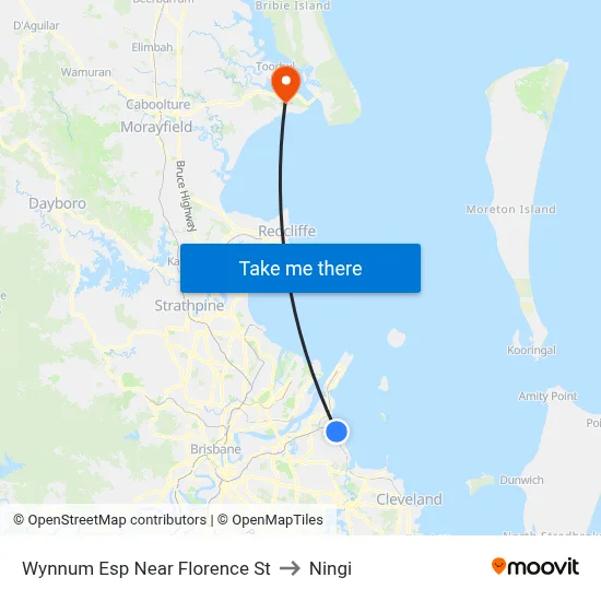 Wynnum Esp Near Florence St to Ningi map