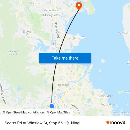 Scotts Rd at Winslow St, Stop 66 to Ningi map