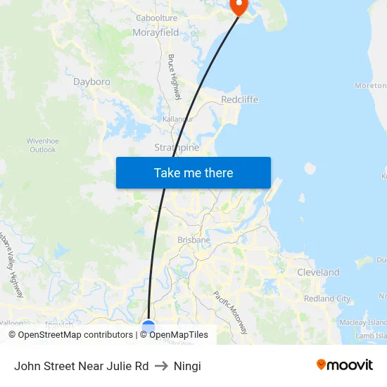 John Street Near Julie Rd to Ningi map