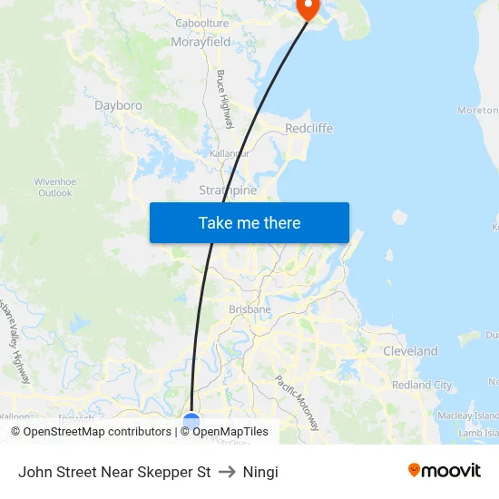 John Street Near Skepper St to Ningi map