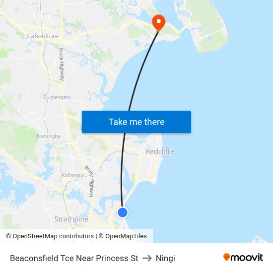 Beaconsfield Tce Near Princess St to Ningi map
